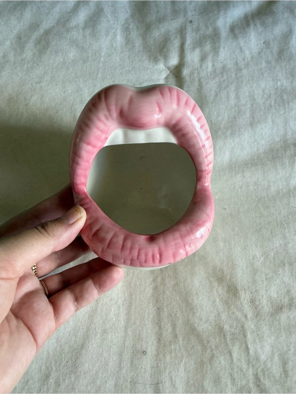 Lip/Mouth Ceramic Lip-Shaped Trinket Dish / plant holder